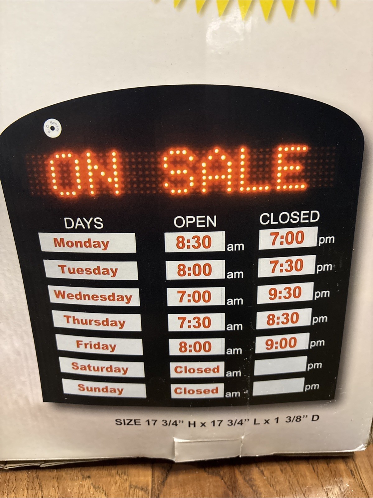 Programmable LED Business Hours Sign PHS-100 New w/ Remote & Letters