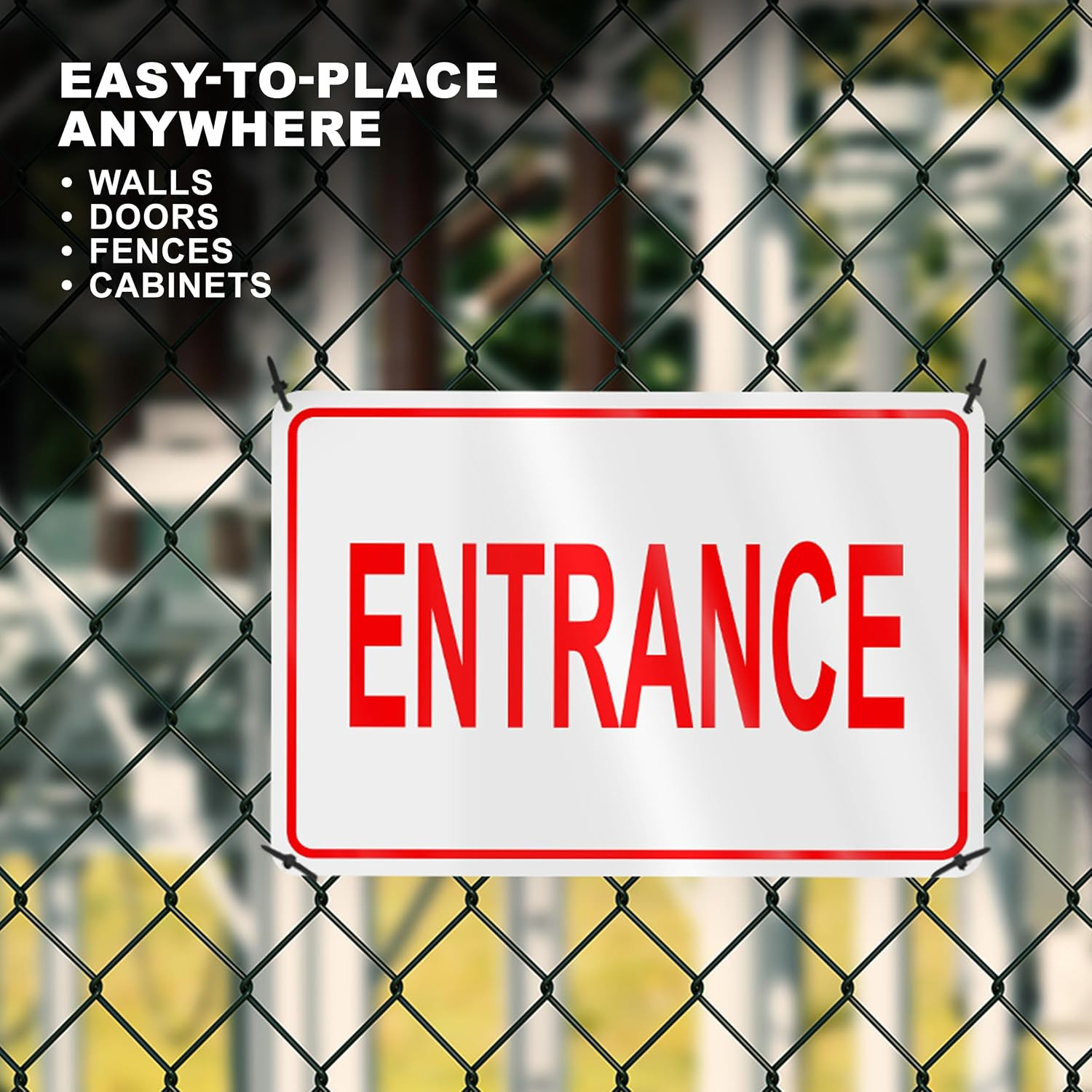 Reflective Entrance Sign, 8X12 Rust-Free Aluminum, Enter Here, Pre-Drilled | Wea