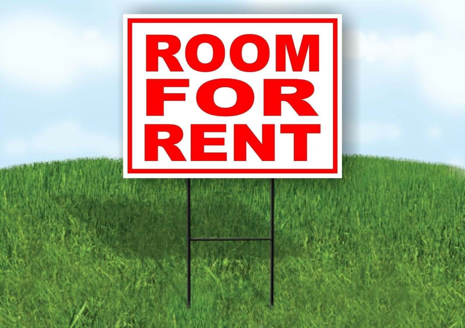 ROOM FOR RENT RED WHITE Yard Sign Road with Stand LAWN SIGN