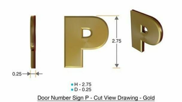1 PCS – Apartment Number Sign/Mailbox Number Sign,Letter P (Gold,3D…ref0420