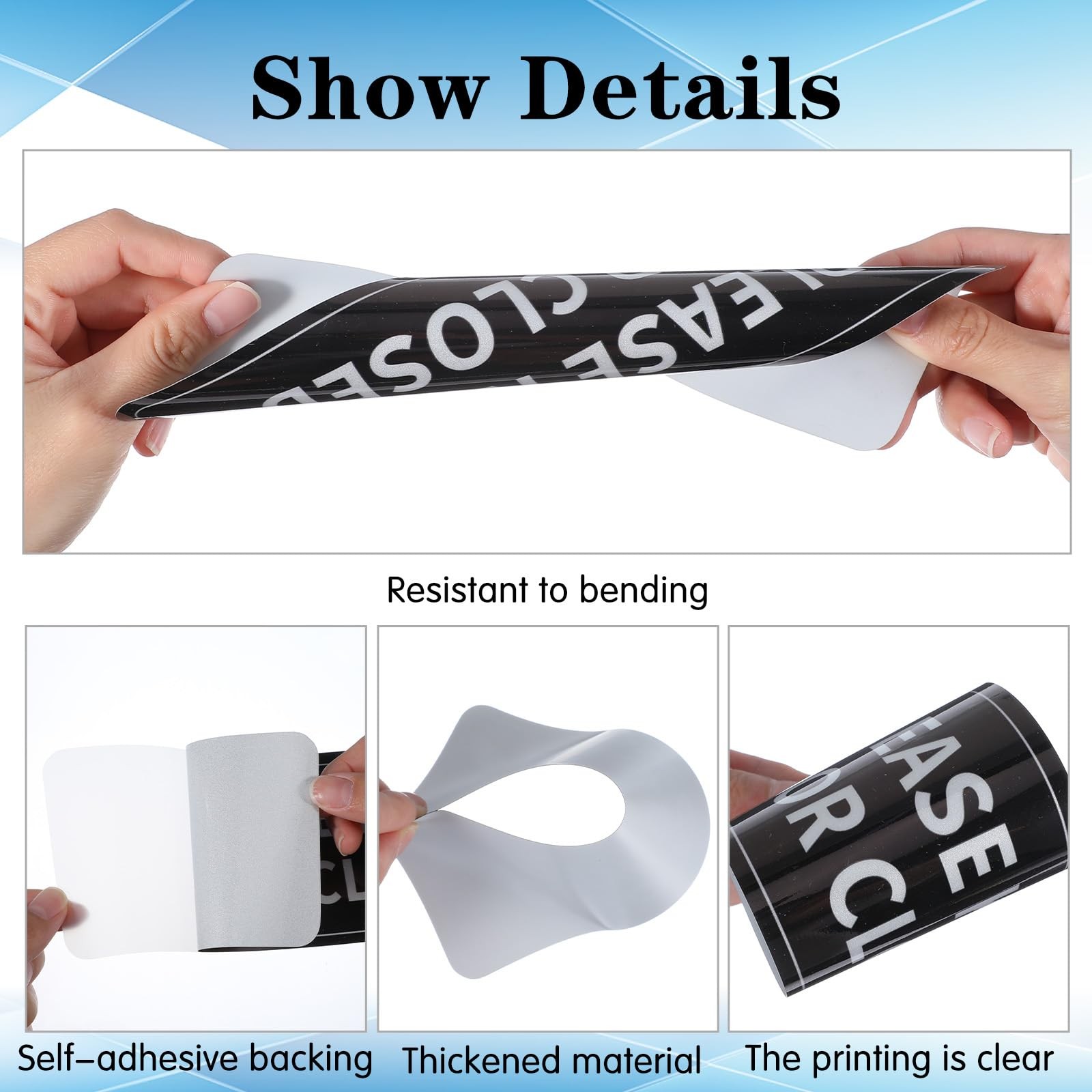 2Pcs Please Keep Door Closed Sign for House,Adhesive Door Stickers for Indoor…