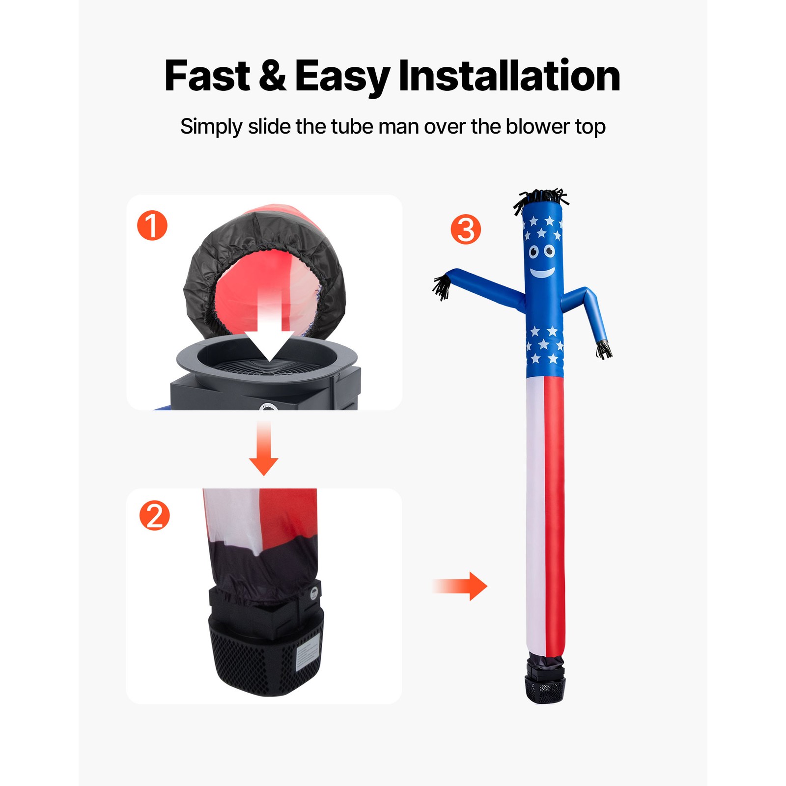 Uimoso Inflatable Tube Man with Blower Fan, 1/15 HP, 6 ft Waving Dancing Figure