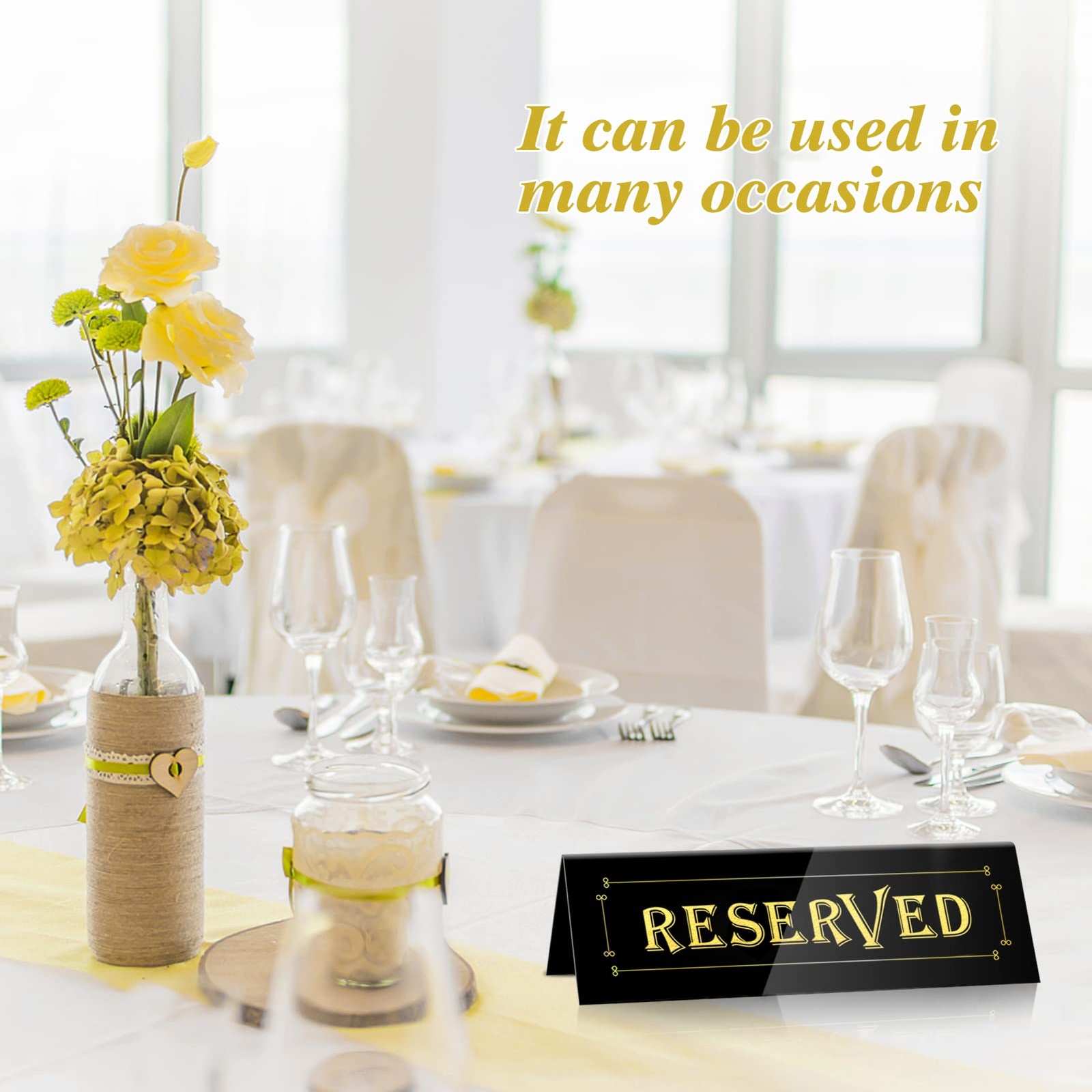 20 PCS Acrylic Reserved Table Tent Signs Reservation Wedding Seating Decor