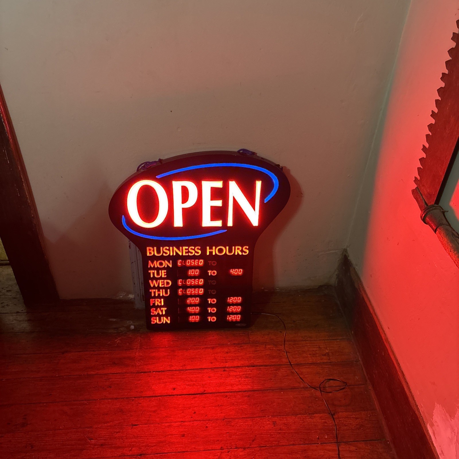 OPEN sign LED with our displayed