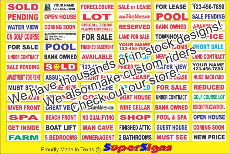 6&Prime;x18&Prime; UNDER CONTRACT Red REAL ESTATE RIDER SIGNS Buy 1 Get 1 FREE 2 Sided