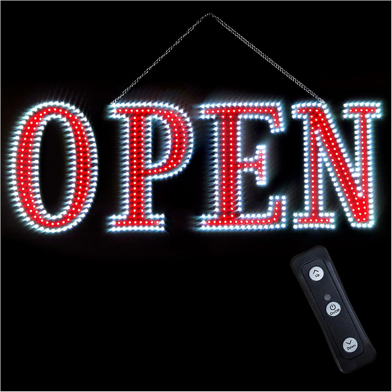 40&Prime;X14&Prime; Super Bright LED Open Sign with Remote, 10 Brightness Levels