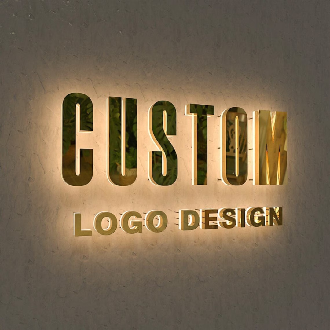 Custom Business Signage LED Metal 3D Letter Backlit Stainless Storefront 3D Sign