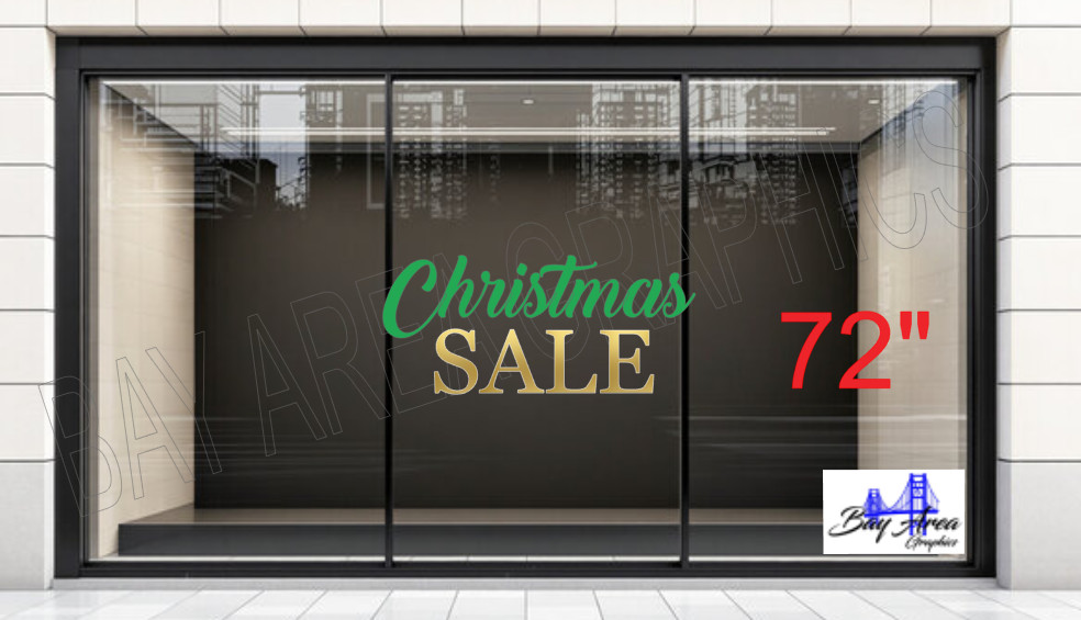 Christmas SALE Sign Vinyl Window Sticker Waterproof Oracal 651 Store Display