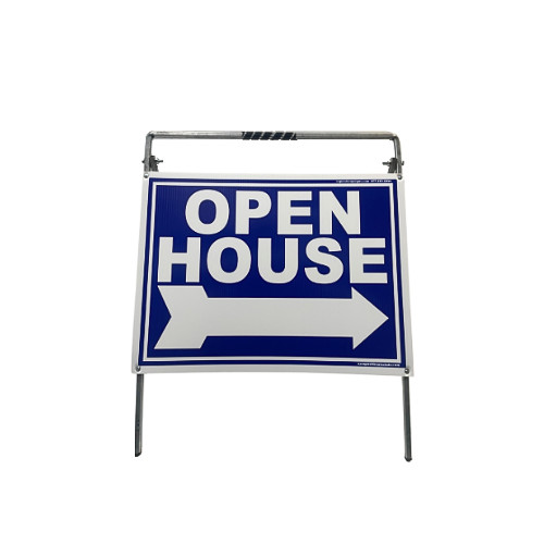 Real Estate Open House Sign Kit Metal A-Frame 5 Pack Blue