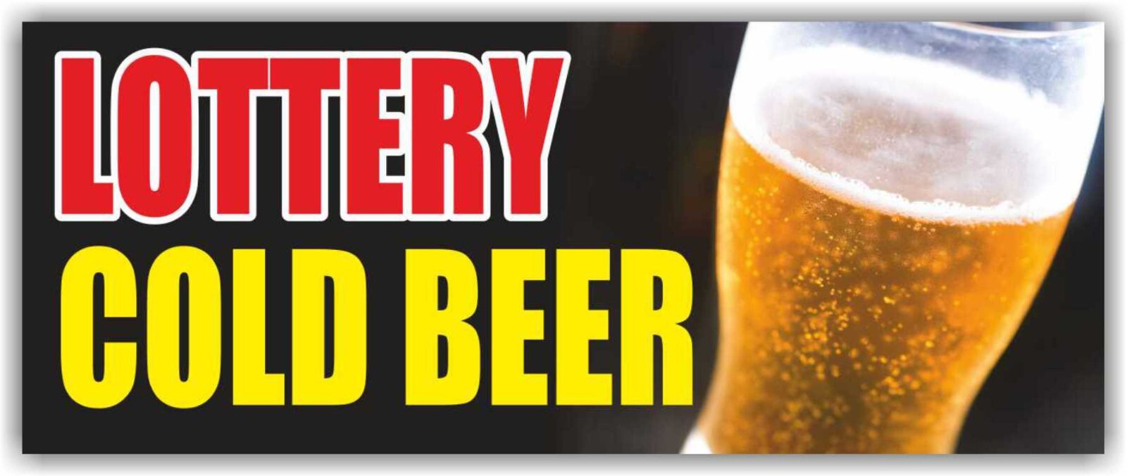 LOTTERY COLD BEER Advertising Banner Vinyl Mesh Sign bingo bar casino gambling