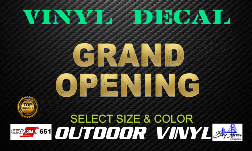 Grand Opening Window Sign Vinyl Decal Waterproof Outdoor Storefront Advertising