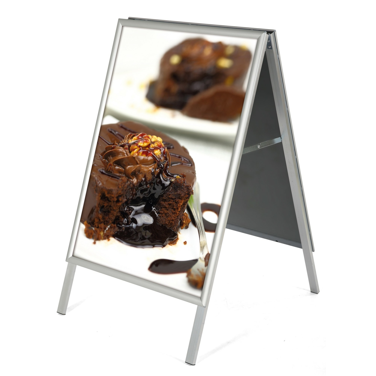 Sandwich Board Sidewalk Snap A-Frame Header Menu Holder Double Side 22×28 Silver