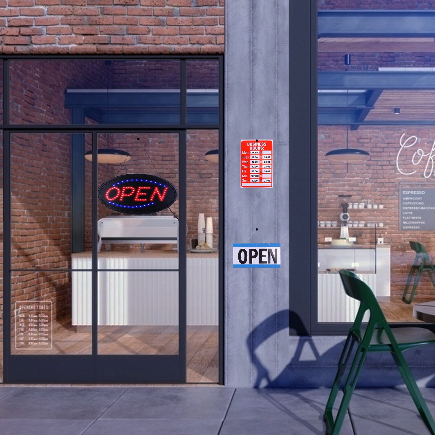 Electric Light Up LED Neon Business Open Closed Sign Flashing & Steady Ad Board