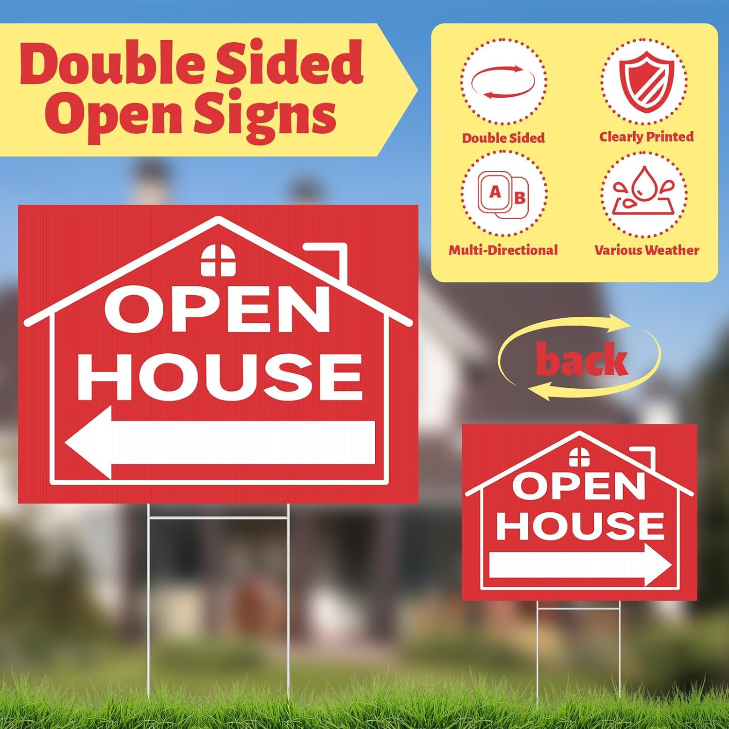 88 Pcs Open House Sign Kit with Flags, Yard Signs, and Balloons for Realtors