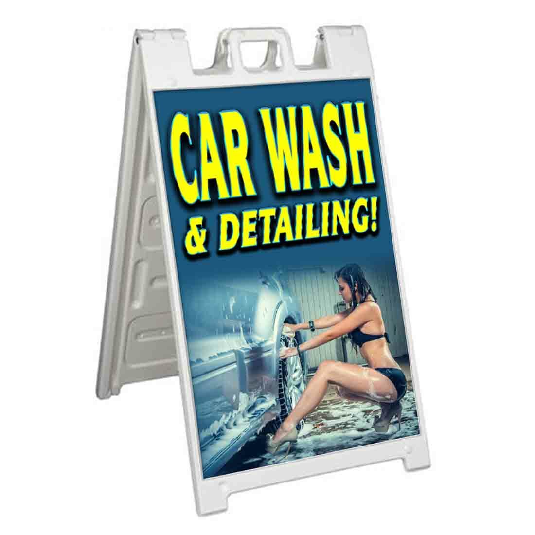 CAR WASH AND DETAILING Signicade 24×36 A Frame Sidewalk Sign WAX CERAMIC