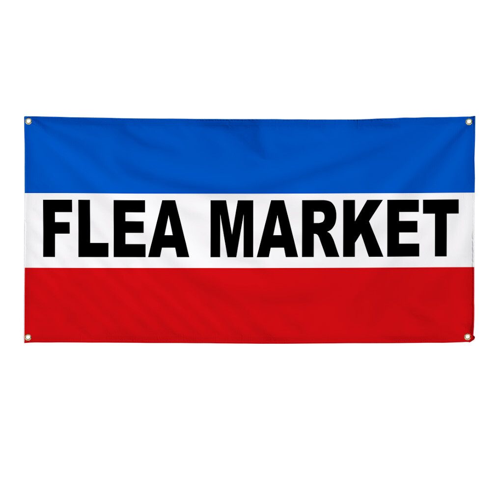 Vinyl Banner Multiple Sizes Flea Market Weatherproof Industrial Yard Signs