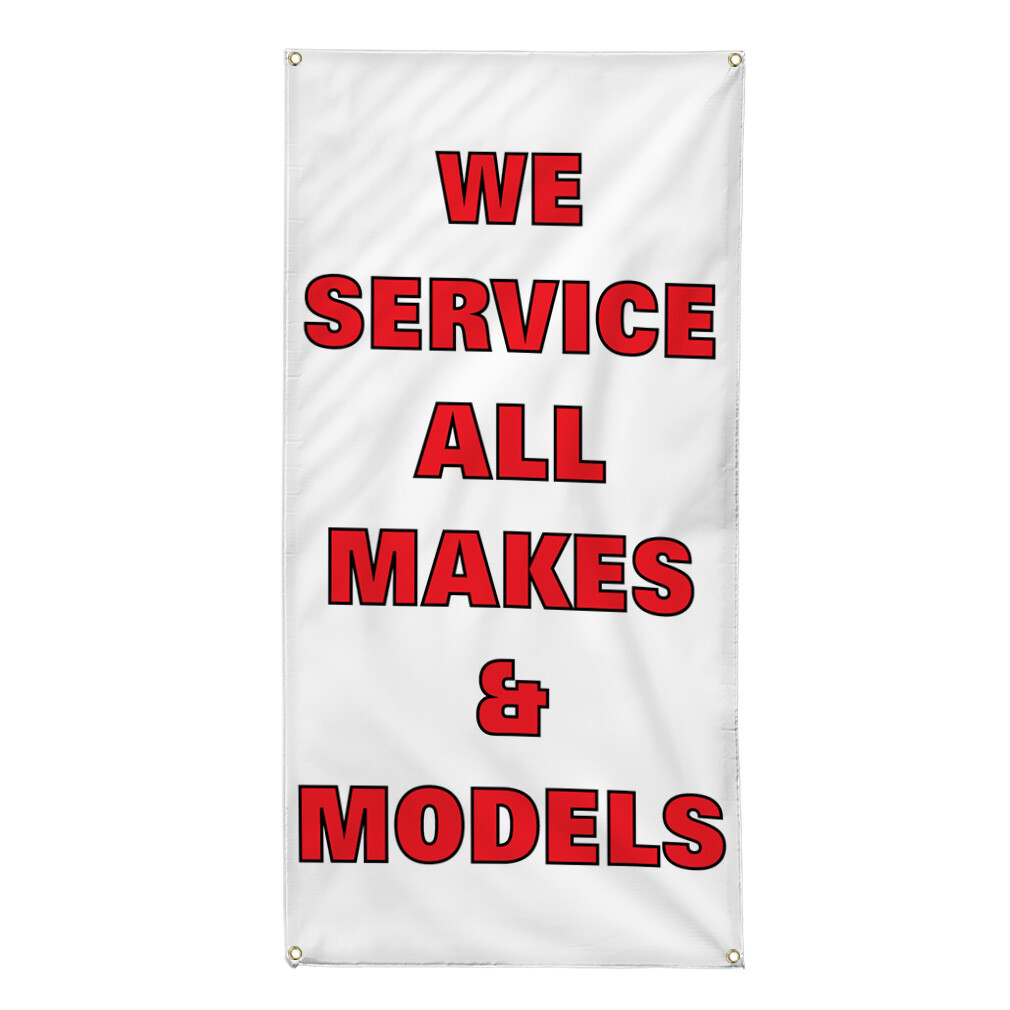 Vertical Vinyl Banner Multiple Sizes We Service All Makes and Models Car B