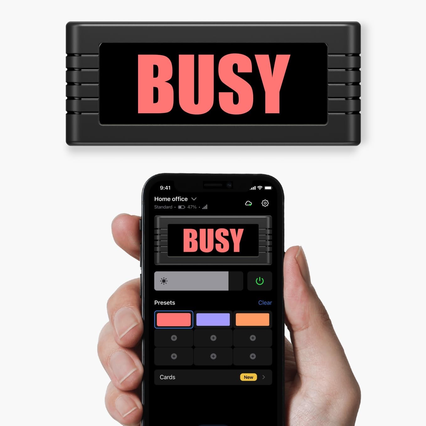 BusyBox S smart sign | Bluetooth | Battery Powered | Home Office | Wireless |