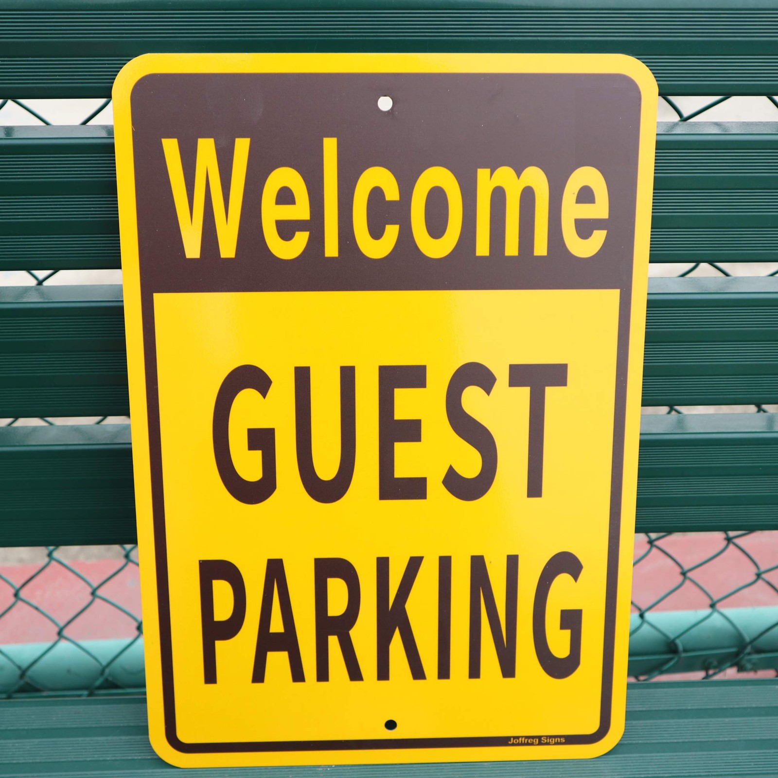 2 PCS Welcome Guest Parking Sign No Parking 17×12 Inch Reflective Aluminum