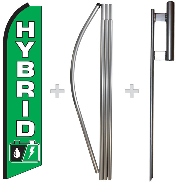 Hybrid 15&prime; Tall Swooper Flag & Pole Kit Feather Super Bow Banner