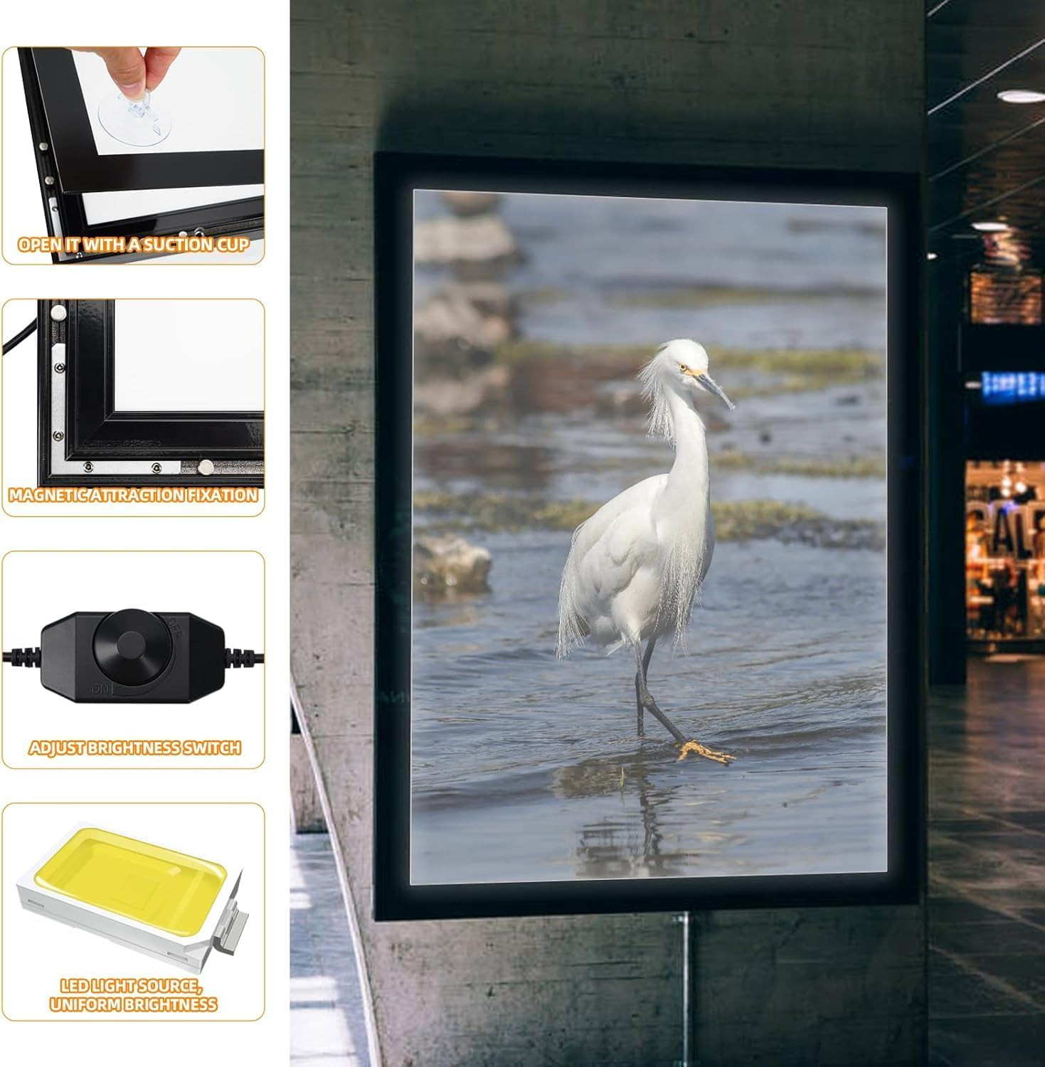 LED Backlit Poster Frame 24×36 Inch with Dimmer – Perfect for Home & Office