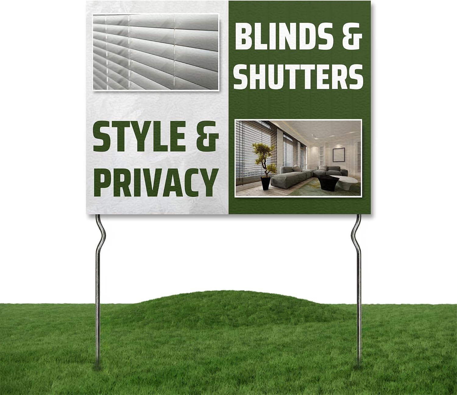 Double Sided Furniture Yard Sign with 13&Prime; Metal Stake Luxury Outdoor Garden Sign