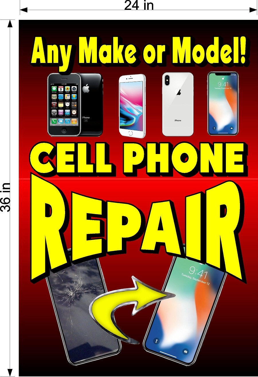 NEW! PERFORATED WINDOW VINYL DECAL 2&prime; X 3&prime; CELL PHONE REPAIR UNLOCKING