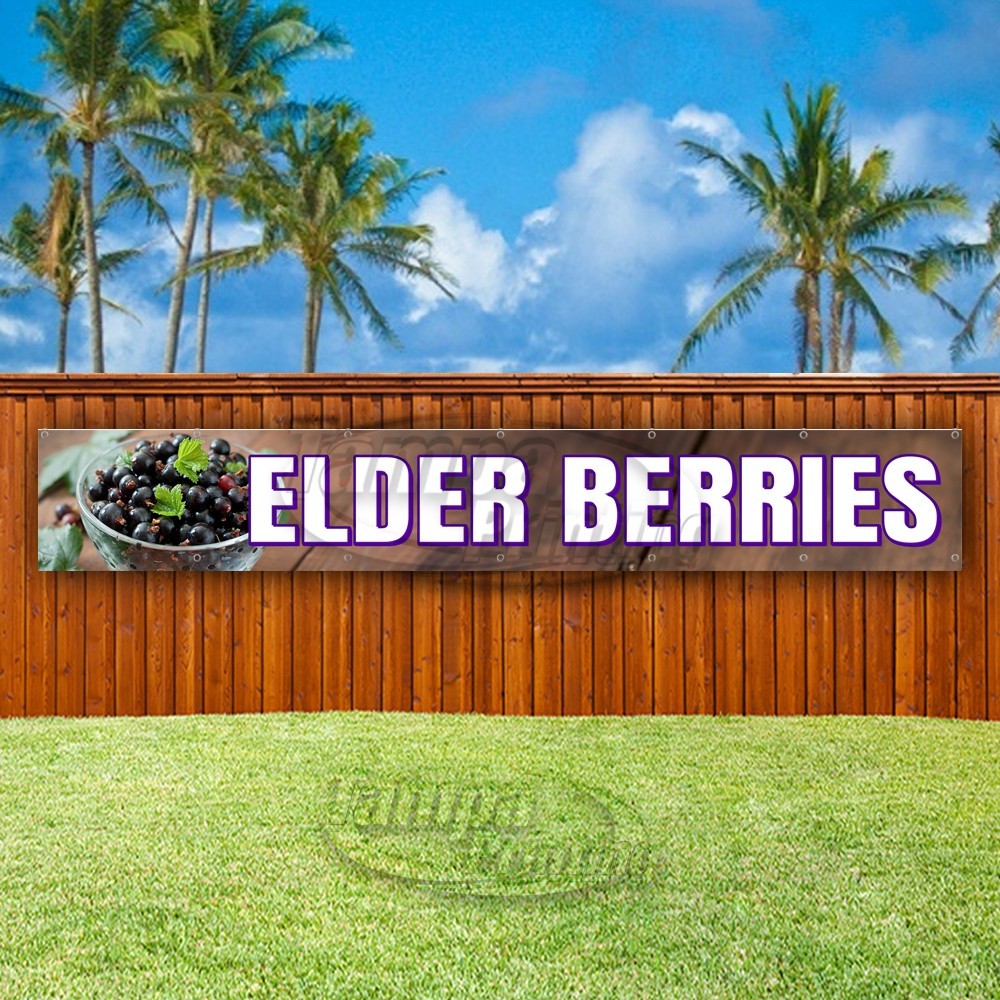 ELDER BERRIES Advertising Fruit Food Farm Vinyl Banner Flag Sign USA XL01577