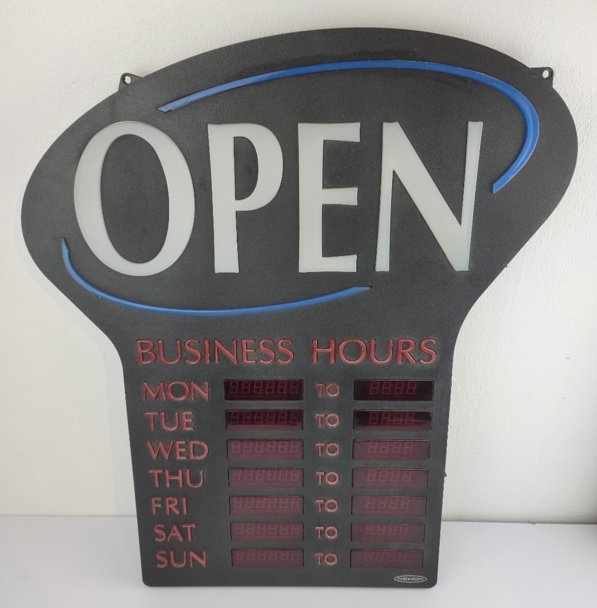 Newon LED OPEN Sign with Programmable Business Hours and Flashing Effects 24″