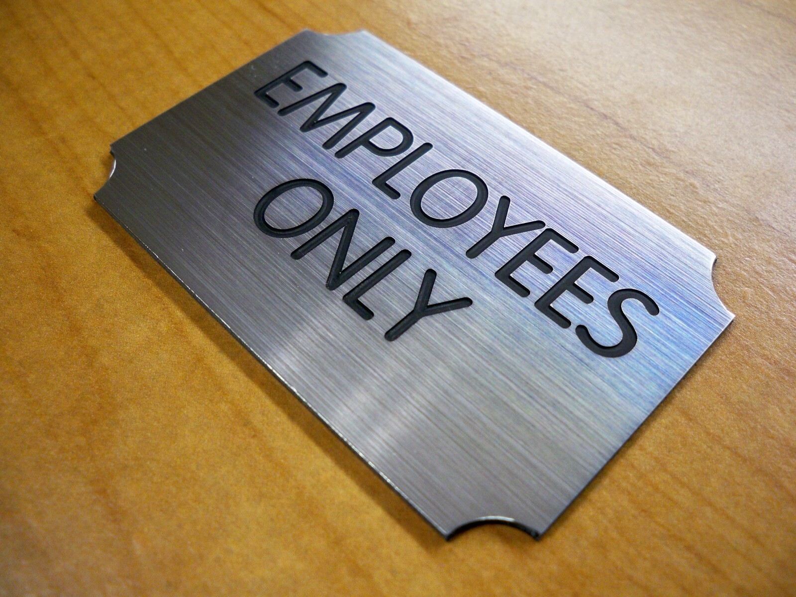 Custom Engraved 3×5 in. Brushed Silver Wall Door Sign / Small Business Plaque