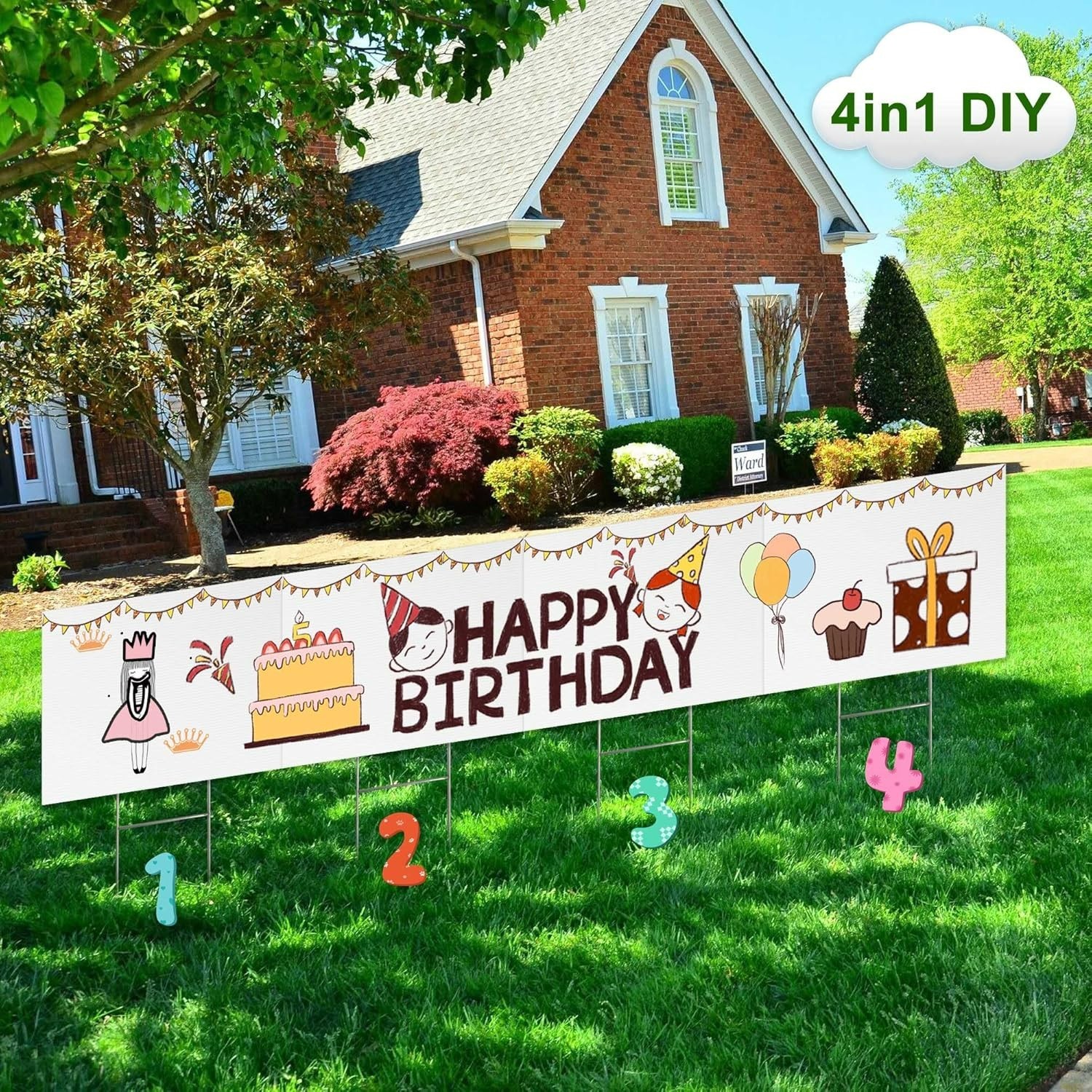 High-Quality 2 Pack Blank Lawn Signs with Stakes, Ideal for Custom Messages