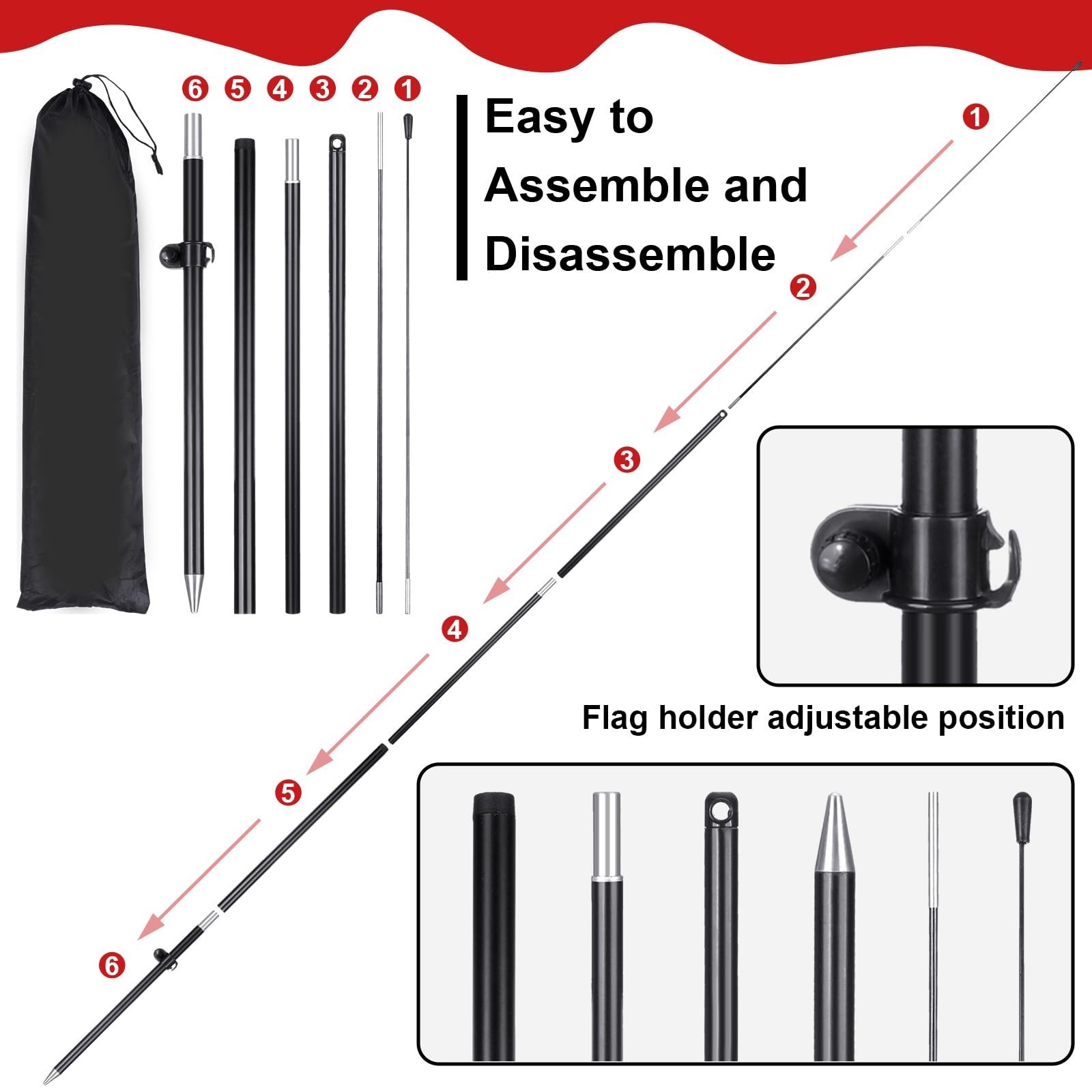 Garage Sale Signs Set with Flag & Poles, 3 Double-Sided Directional Arrows, 150