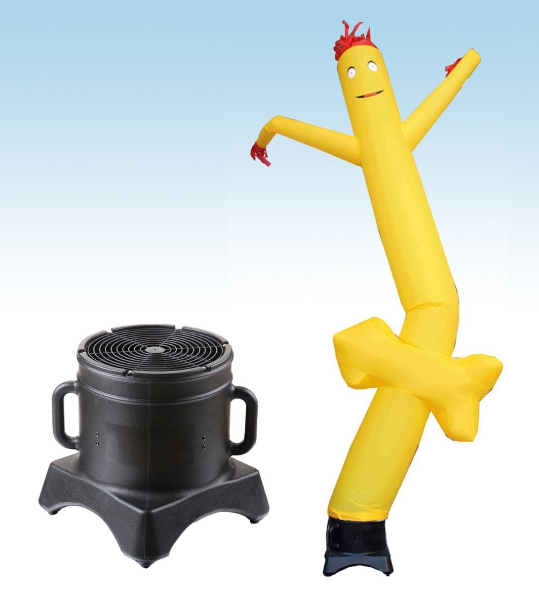 Advertising Inflatable Tube Man 12ft Yellow Arrow Blow Up Wavy Flailing w Blower