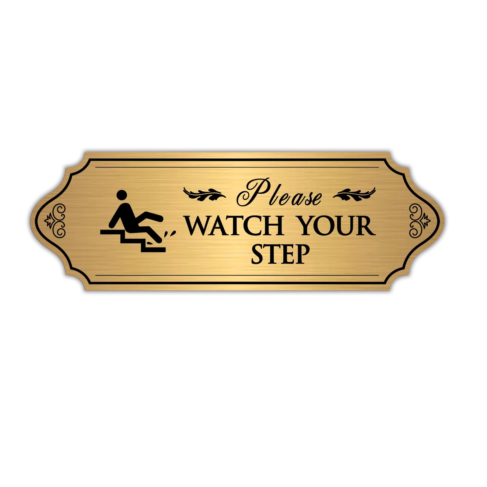 Self-Adhesive Waterproof « Watch Your Step » Sign for Indoor/Outdoor Use