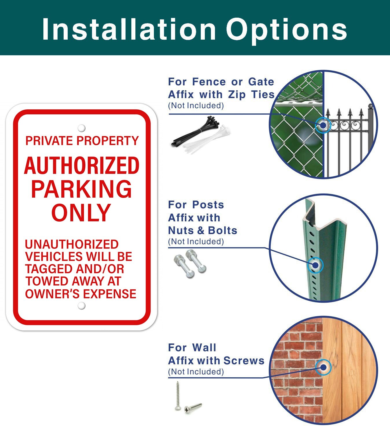 Authorized Parking Only Aluminum Composite Metal Sign Private Property 12&Prime;x18&Prime;