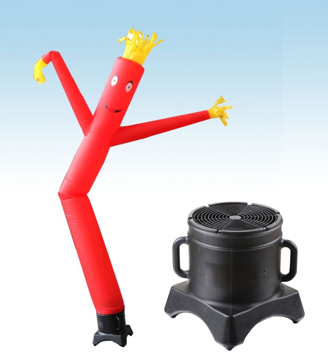 Advertising Inflatable Tube Man 12ft Red Blow Up Wavy Flailing with Blower