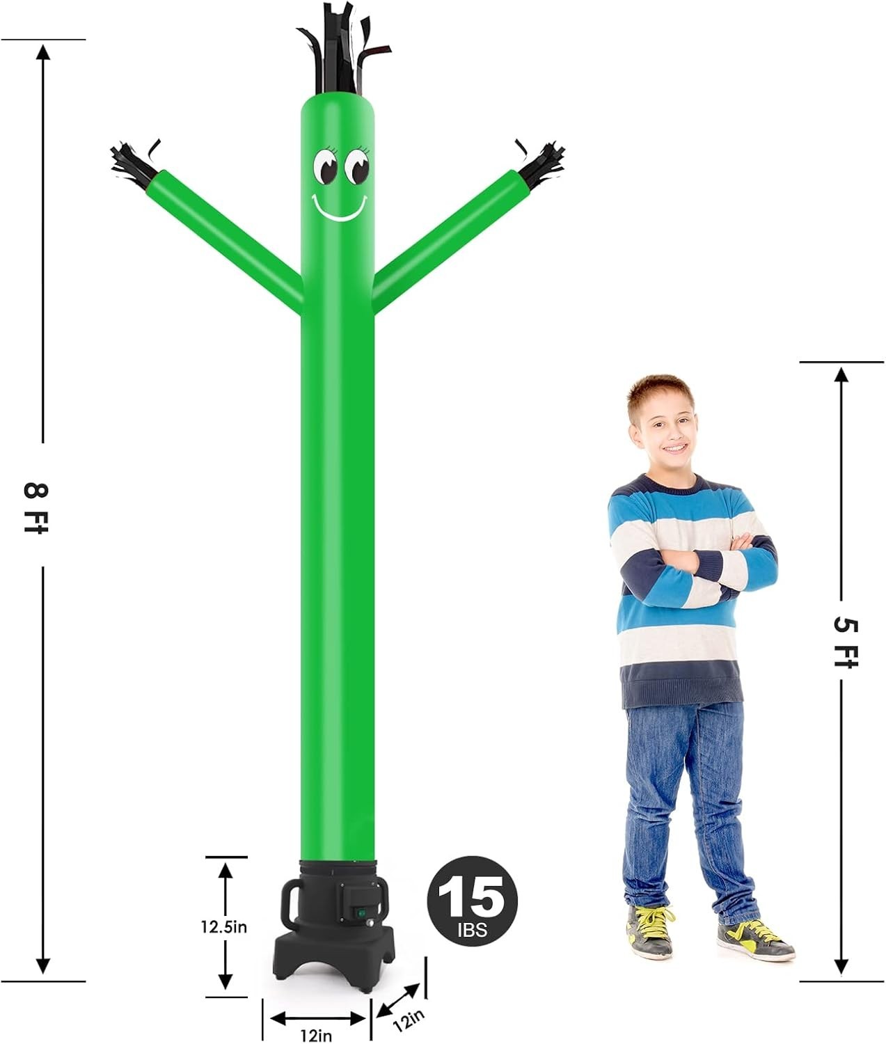 8FT Inflatable Waving Man Fly Puppet Dancer with Blower Green