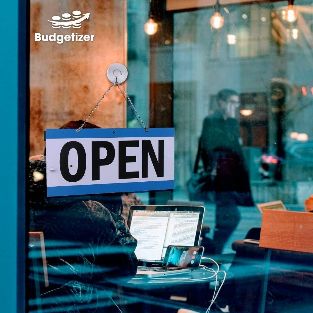 Customizable Open Closed Business Hours Sign Bundle with Suction Cups – 4 Pieces