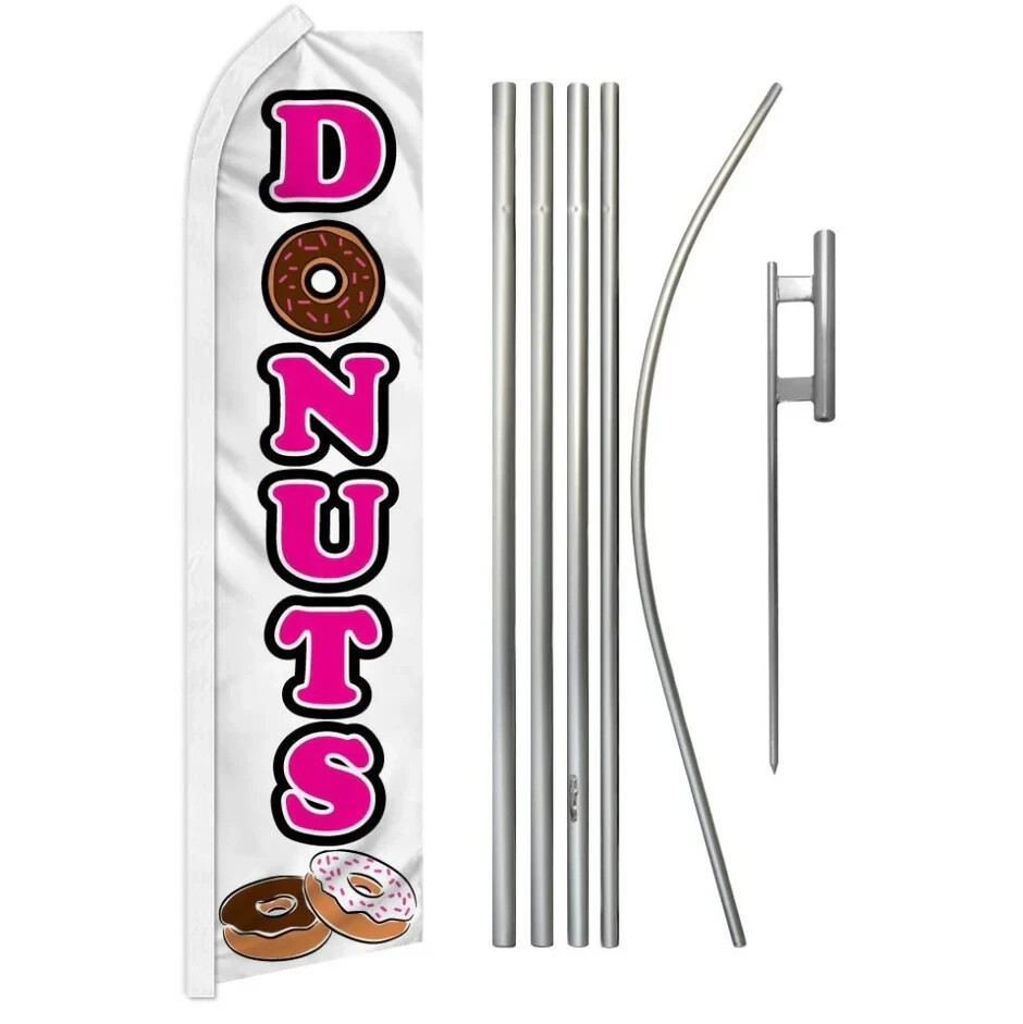 Bakery Donuts Panaderia Variations Swooper Advertising Banner Flag Pole Kits