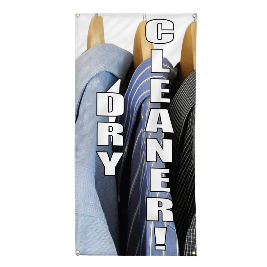 Vertical Vinyl Banner Multiple Sizes Dry Cleaner Business Outdoor