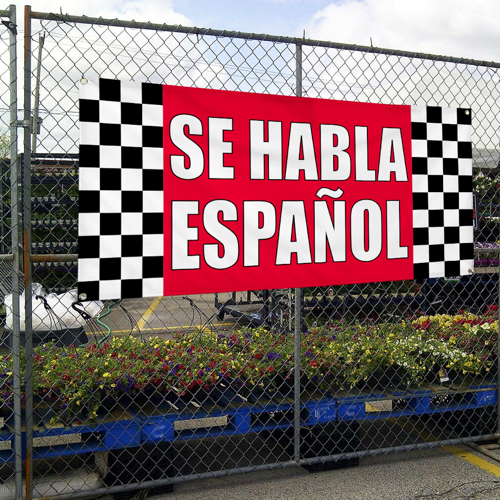 Vinyl Banner Multiple Sizes Se Habla Espanol Advertising Printing A Outdoor