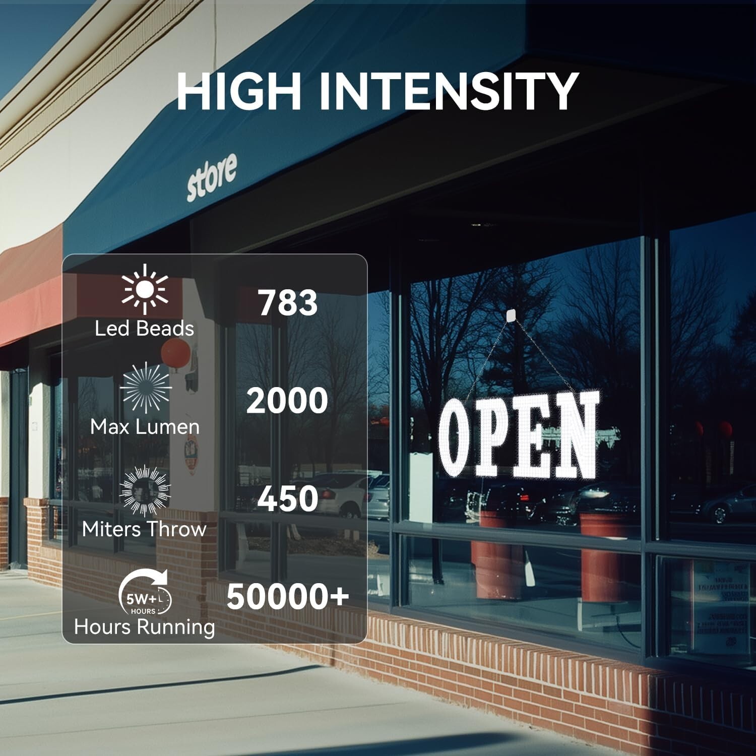40&Prime;x 14&Prime; Large LED OPEN Sign for Business Remote Control High Bright Visibility