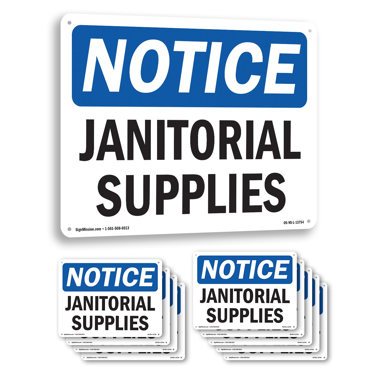 Janitorial Supplies OSHA Notice Sign Metal, Plastic, Or Decal – 5 or 10 Pack