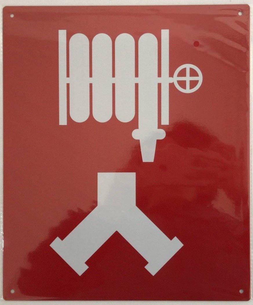 Fire Hose Hydrant Sign, 10 x 12 in.with [Graphic Only] Fire Hydrant Symbol