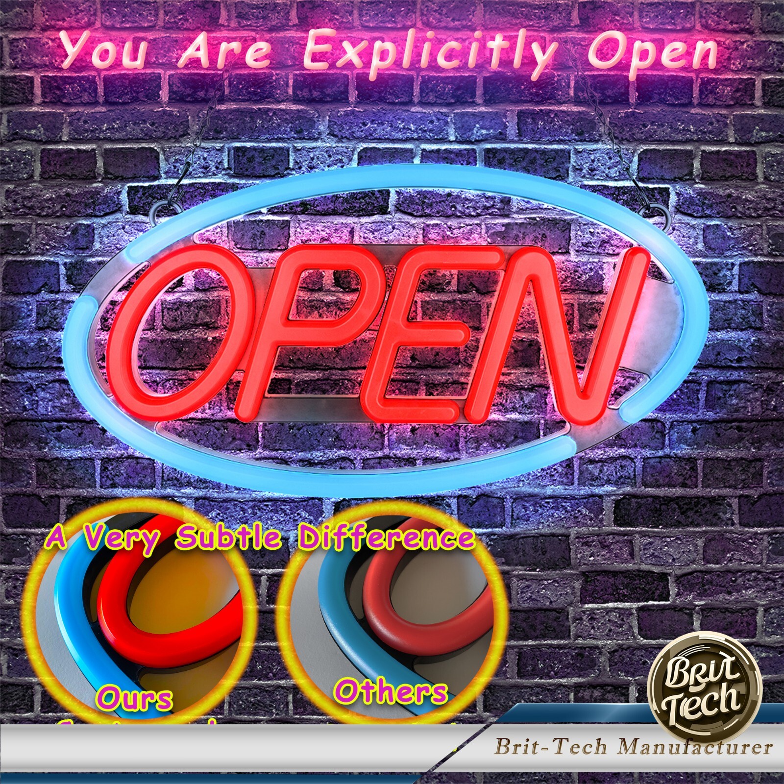 Large LED Open Sign 24&Prime; Neon Light Bright for Restaurant Bar Store Shop Business