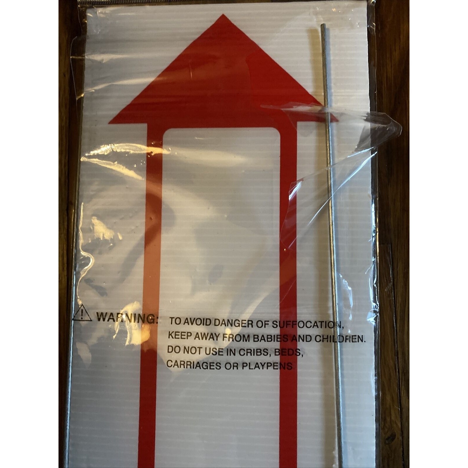 Garage Sale Signs Double-Sided Red And White Arrow W/Metal Stands 16X6 SEALED