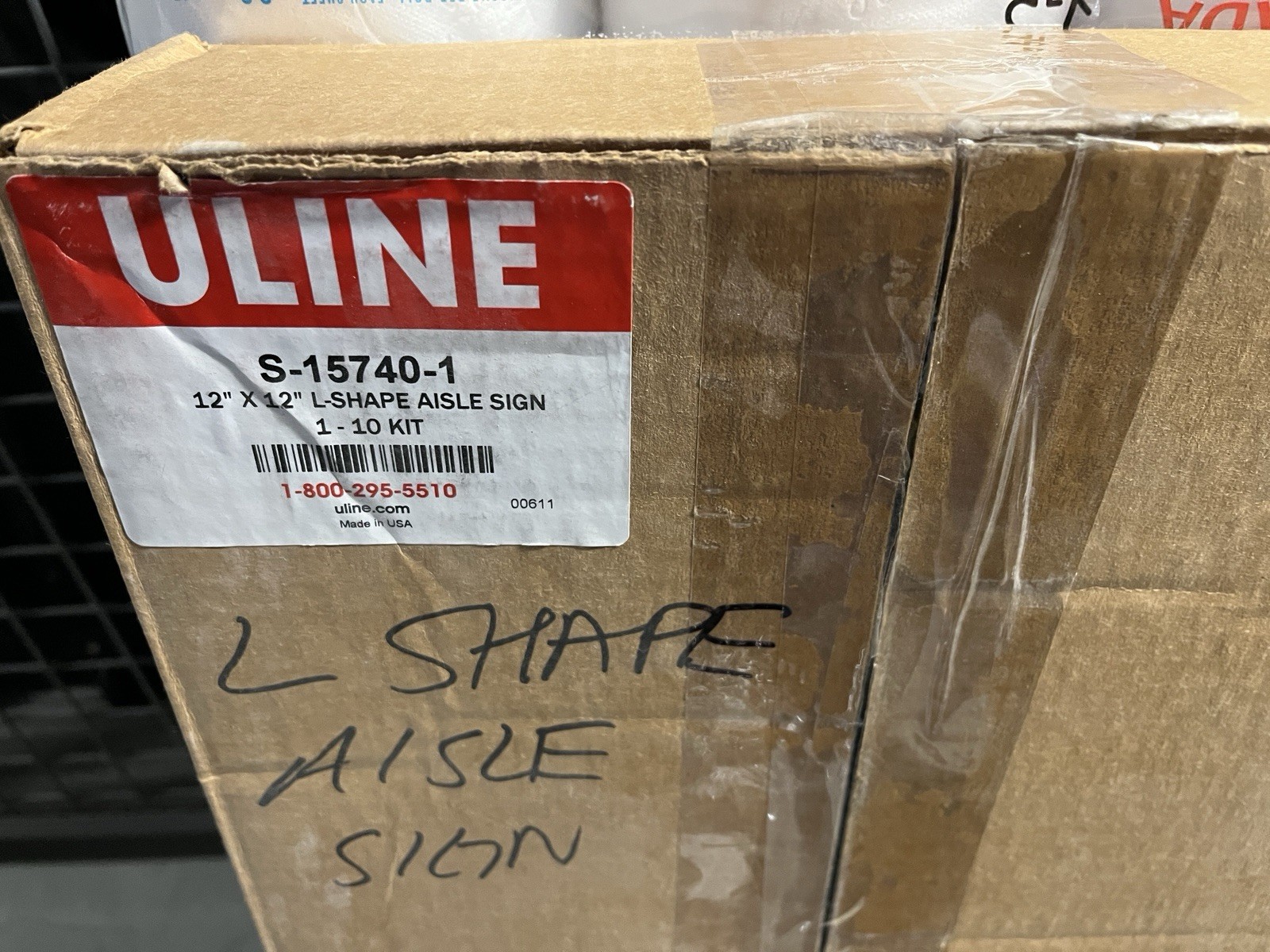 L-Shaped Numbered Aisle Signs – 1-10, 12 x 12&Prime; ULINE