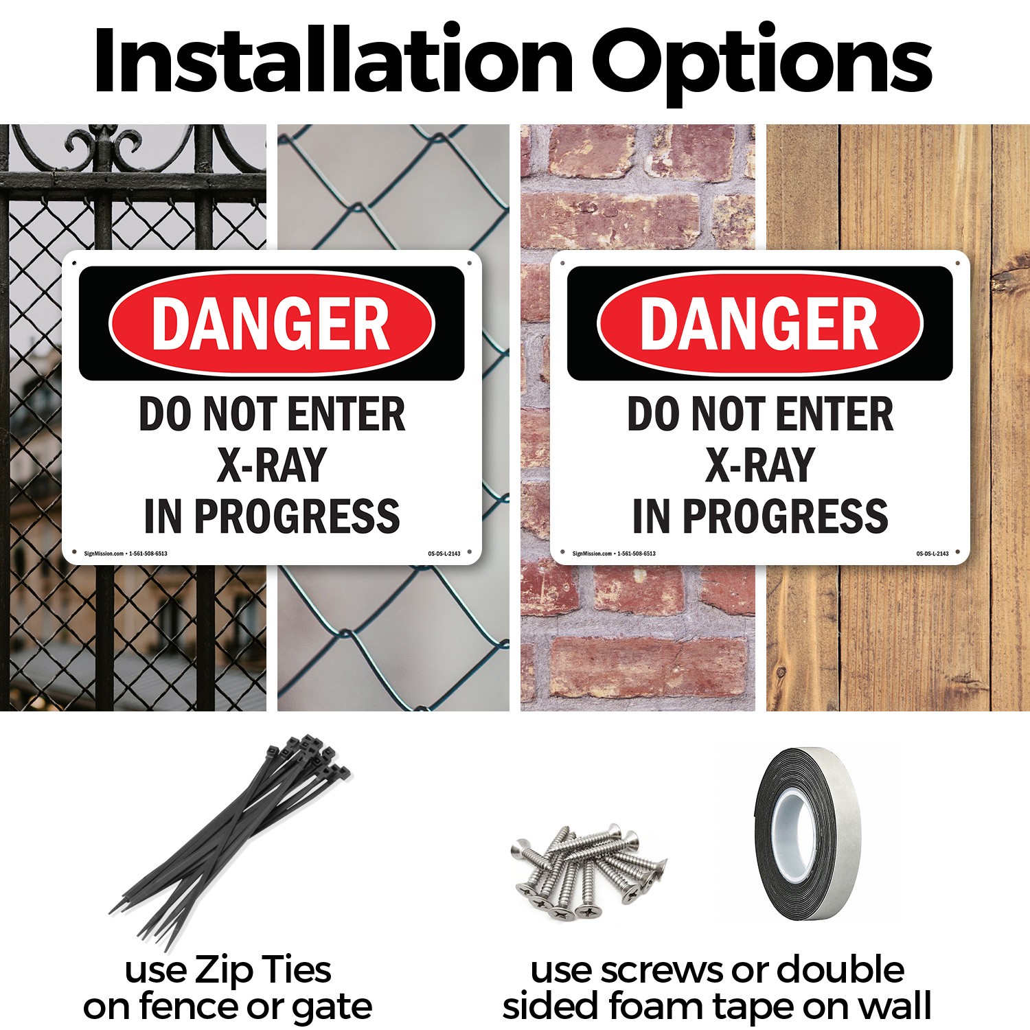 Do Not Enter X OSHA Danger Sign Metal, Plastic, Or Decal – 5 or 10 Pack