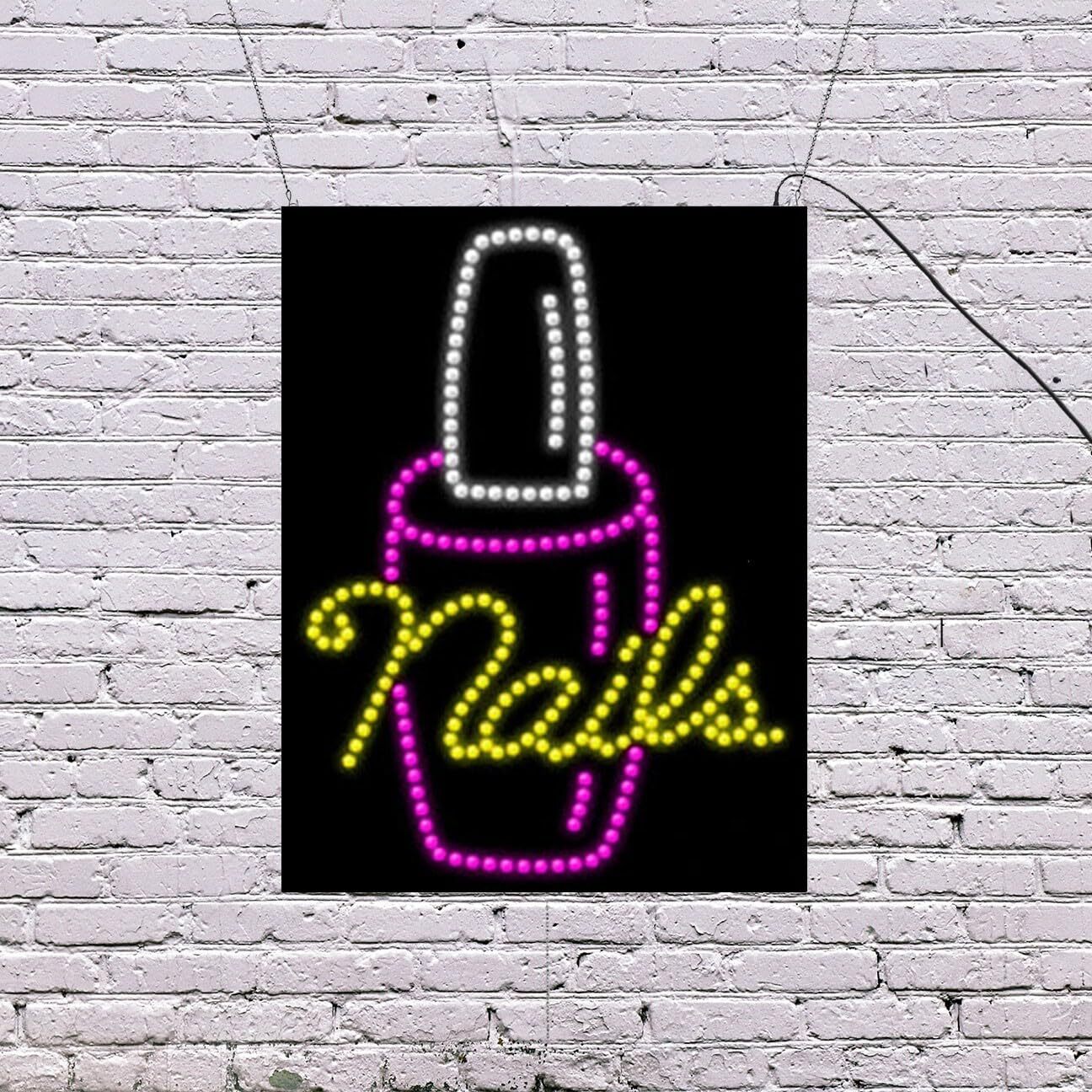 LED Nails Sign | Light Up Sign | 26&Prime;H x 20&Prime;W x 2&Prime;D