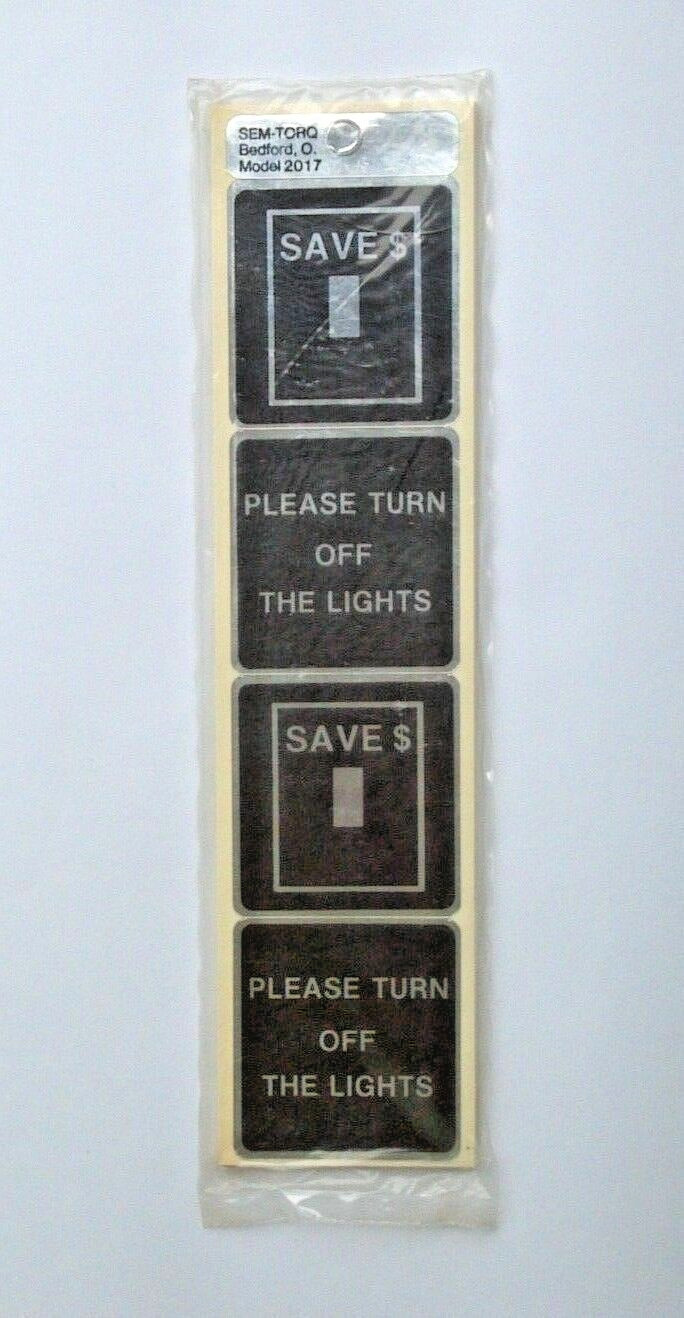 10 Pack PLEASE TURN OFF LIGHTS 1-7/8&Prime;x 8&Prime; Self Adhesive Wall Business Sticker